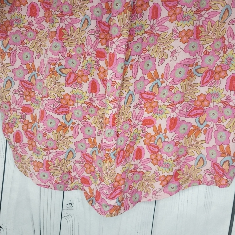 Lucky Brand Women's Pink Button Down Loose Fit Casual Boho Cottagecore Top - Picture 12 of 13
